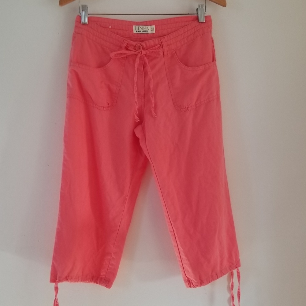 LINEN by Basic of America Salmon Capris